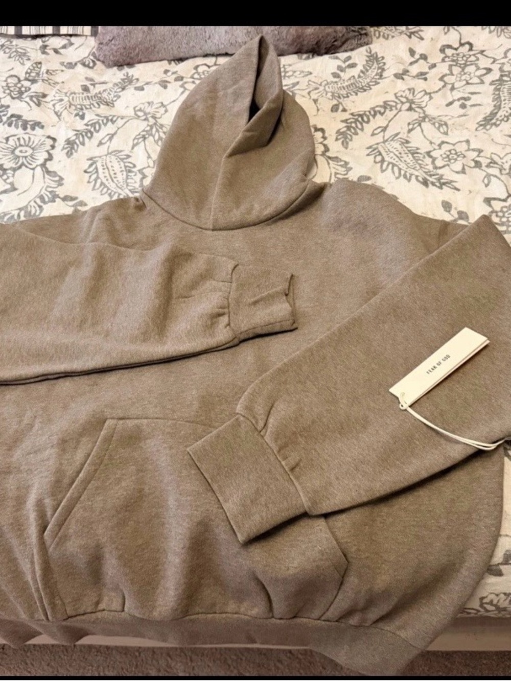 Fear of God Men's Turtleneck Hoodie in Taupe